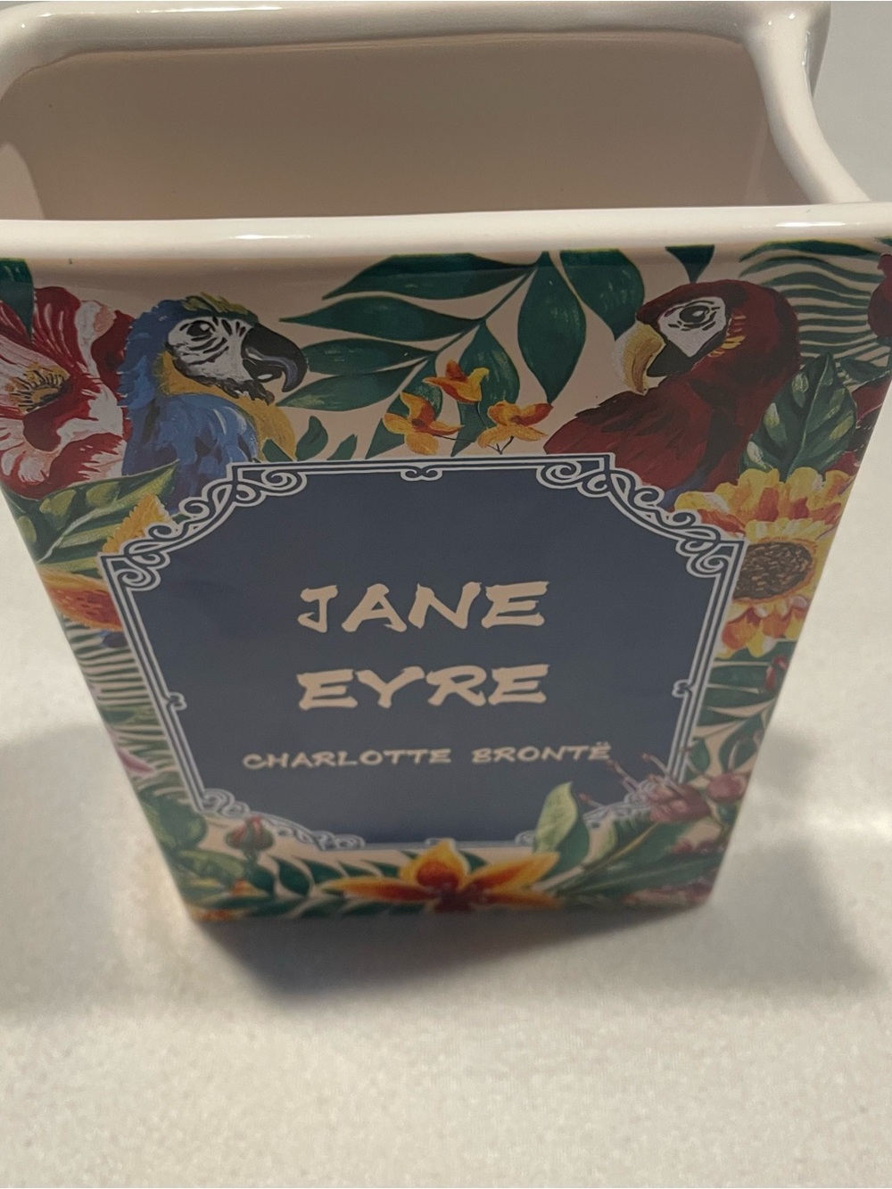 Jane Eyre Floral Ceramic book vase